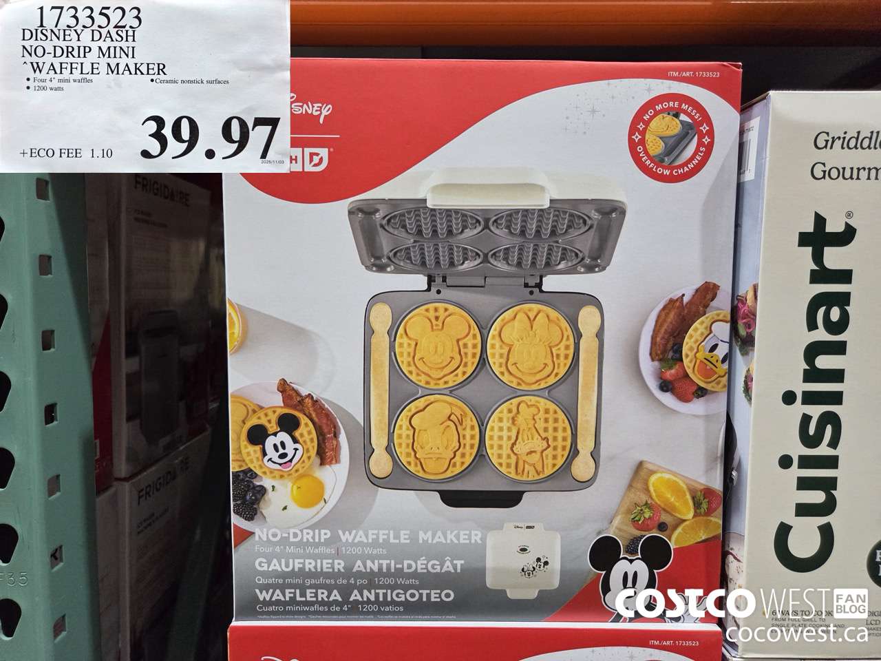 1733523 DASH DISNEY NO-DRIP WAFFLE MAKER $39.97