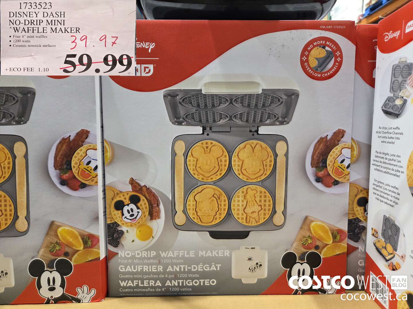 1733523 DASH DISNEY NO-DRIP WAFFLE MAKER $39.97