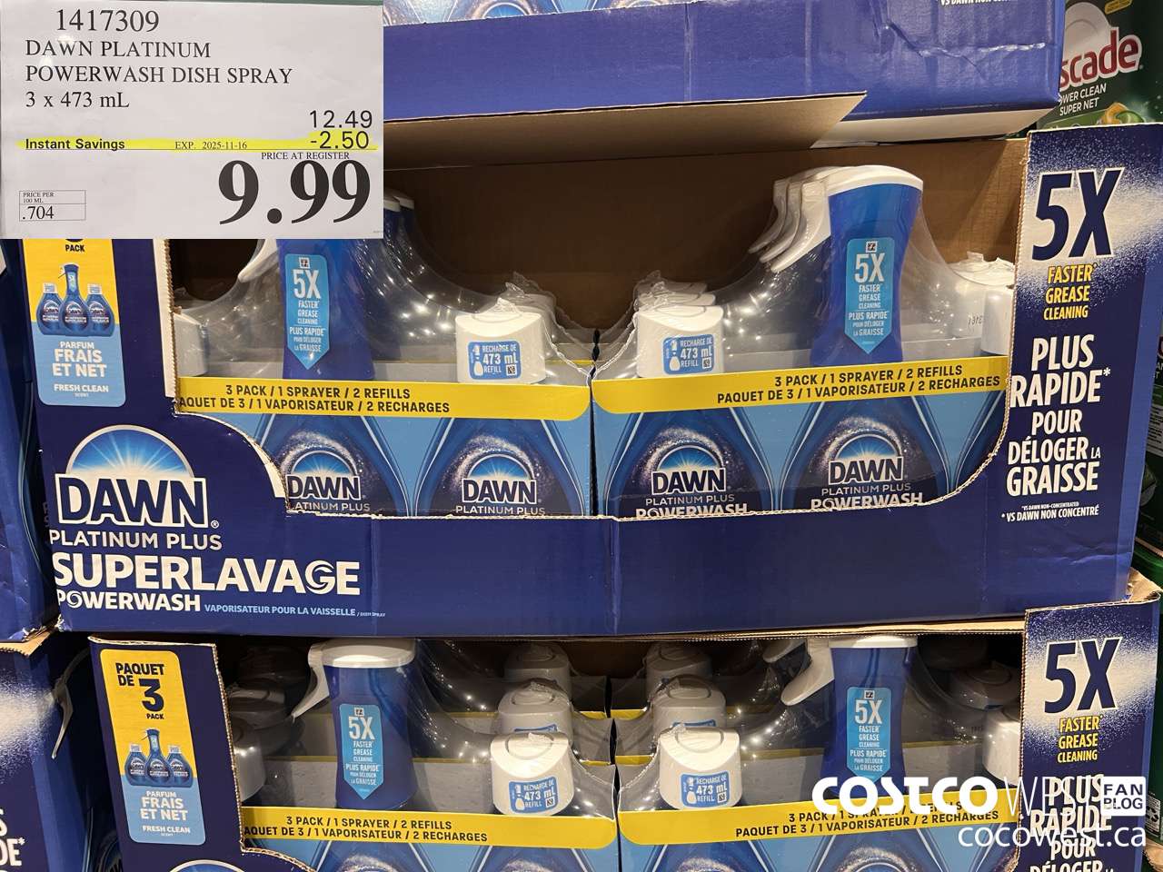 1417309 DAWN POWERWASH DISHWASHING DETERGENT 3 x 473 mL ($2.50 INSTANT SAVINGS EXPIRES ON 2025-11-16) $9.99