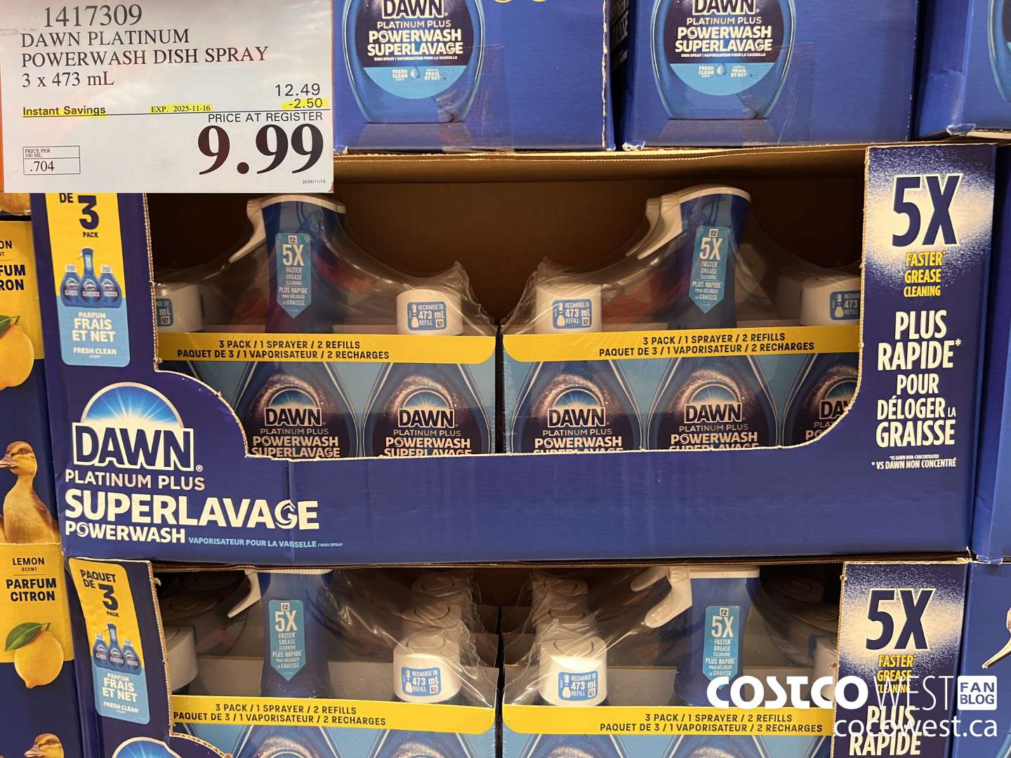 1417309 DAWN POWERWASH DISHWASHING DETERGENT 3 x 473 mL ($2.50 INSTANT SAVINGS EXPIRES ON 2025-11-16) $9.99