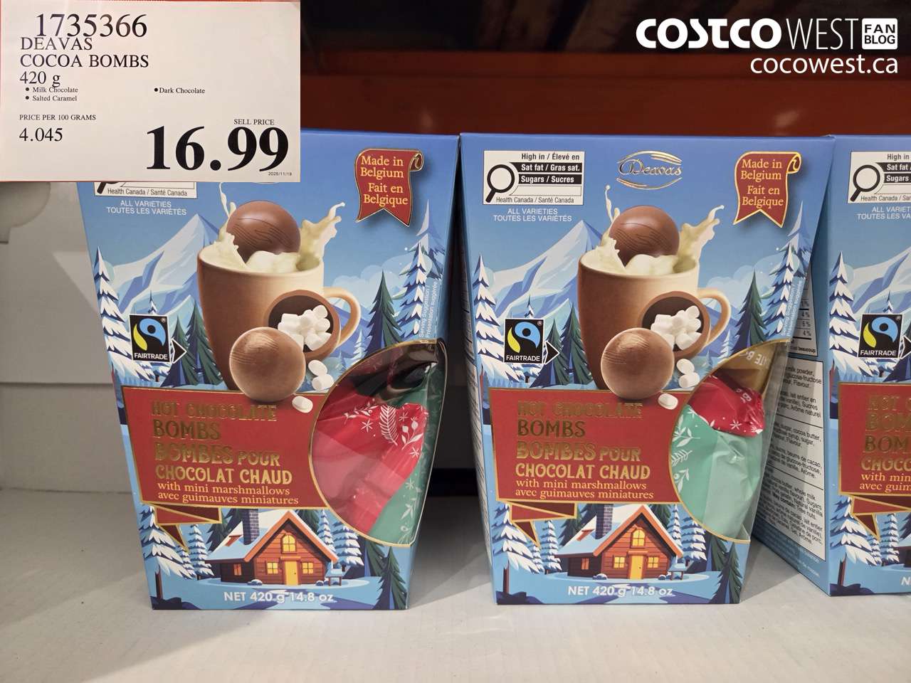 1735366 DEAVAS COCOA BOMBS 12 COUNT $16.99