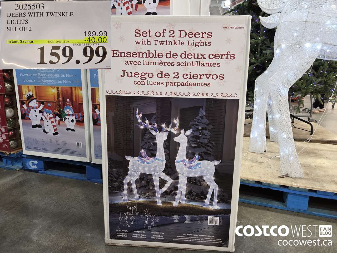 2025503 DEERS WITH TWINKLE LIGHTS SET OF 2 ($40.00 INSTANT SAVINGS EXPIRES ON 2025-11-09) $159.99