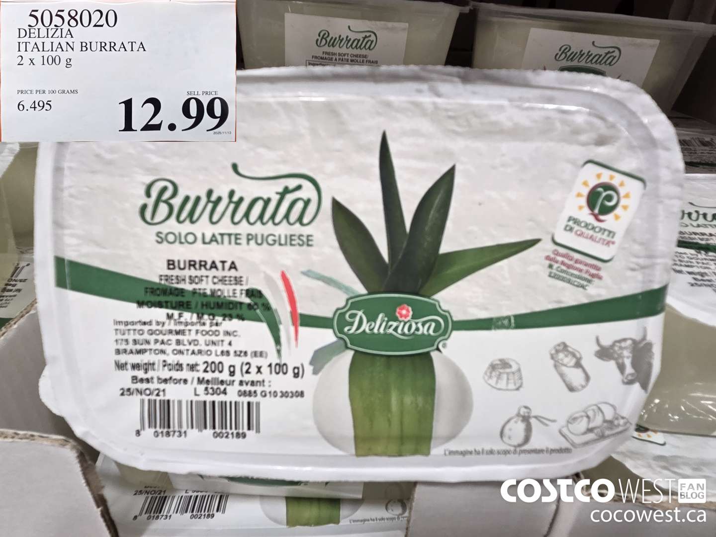 5058020 DELIZIA BURRATA 2 x 100G $12.99