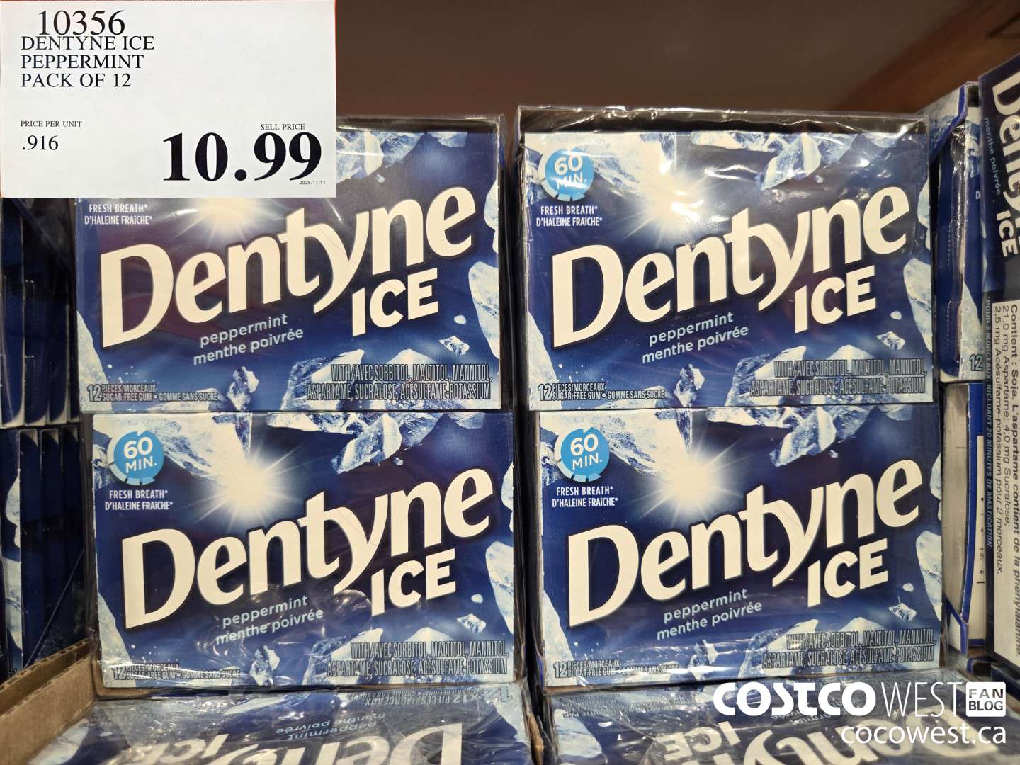 10356 DENTYNE ICE PEPPERMINT PACK OF 12 $10.99