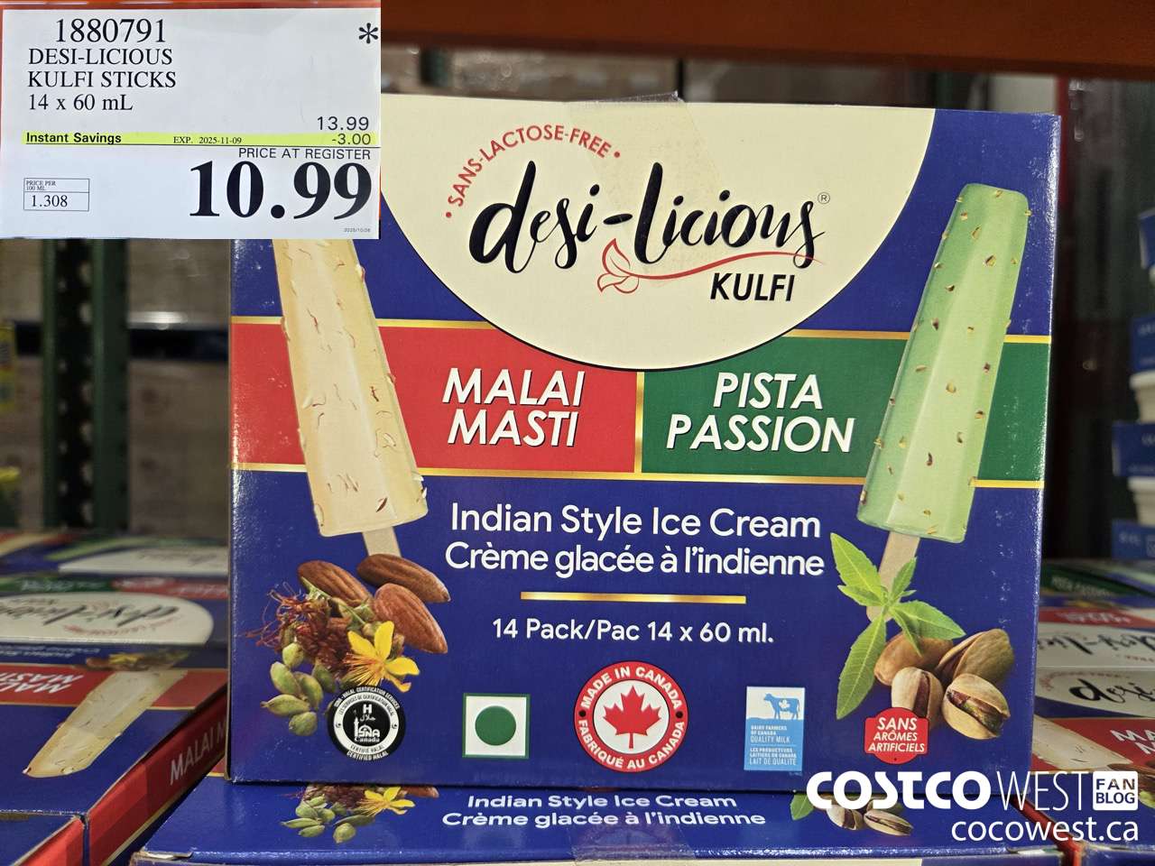 1880791 DESI-LICIOUS KULFI STICKS 14 X 60ML ($3.00 INSTANT SAVINGS EXPIRES ON 2025-11-09) $10.99
