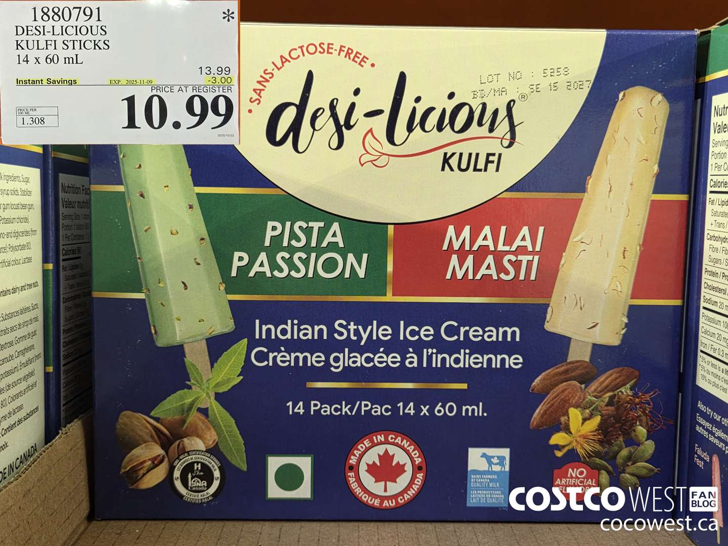 1880791 DESI-LICIOUS KULFI STICKS 14 X 60ML ($3.00 INSTANT SAVINGS EXPIRES ON 2025-11-09) $10.99
