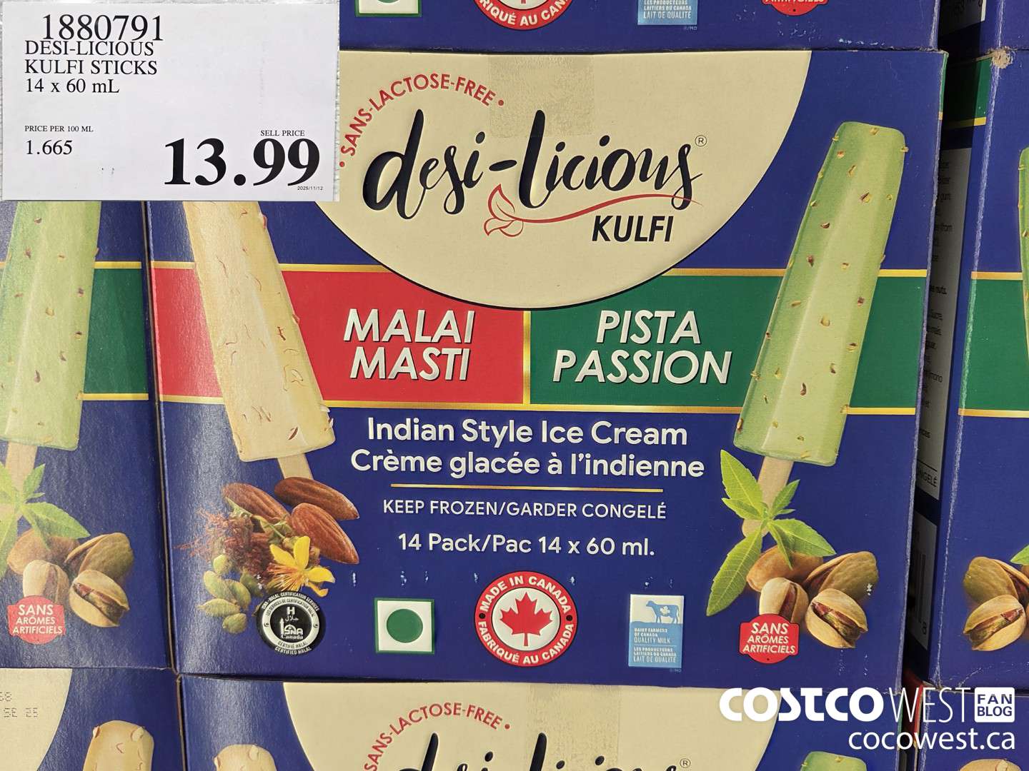 1880791 DESI-LICIOUS KULFI STICKS 14 x 60 mL $13.99