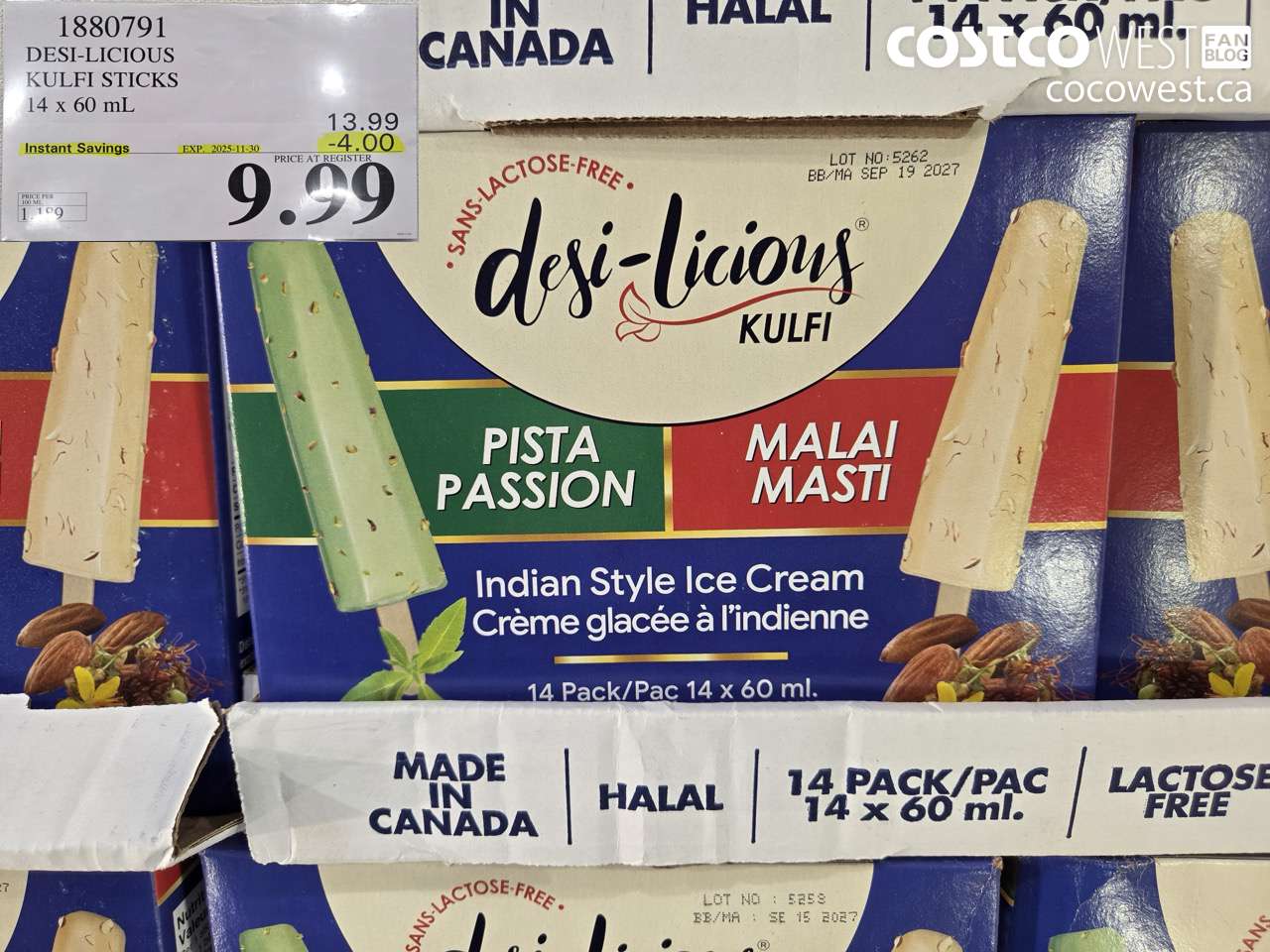1880791 DESI-LICIOUS KULFI STICKS 14 x 60 mL ($4.00 INSTANT SAVINGS EXPIRES ON 2025-11-30) $9.99
