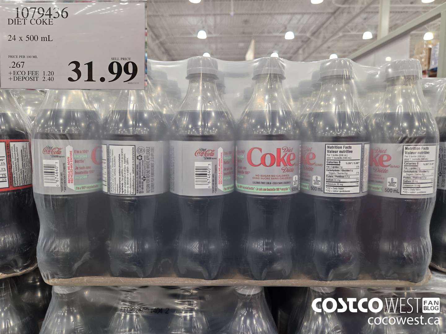1079456 DIET COKE 24 x 500 mL $31.99