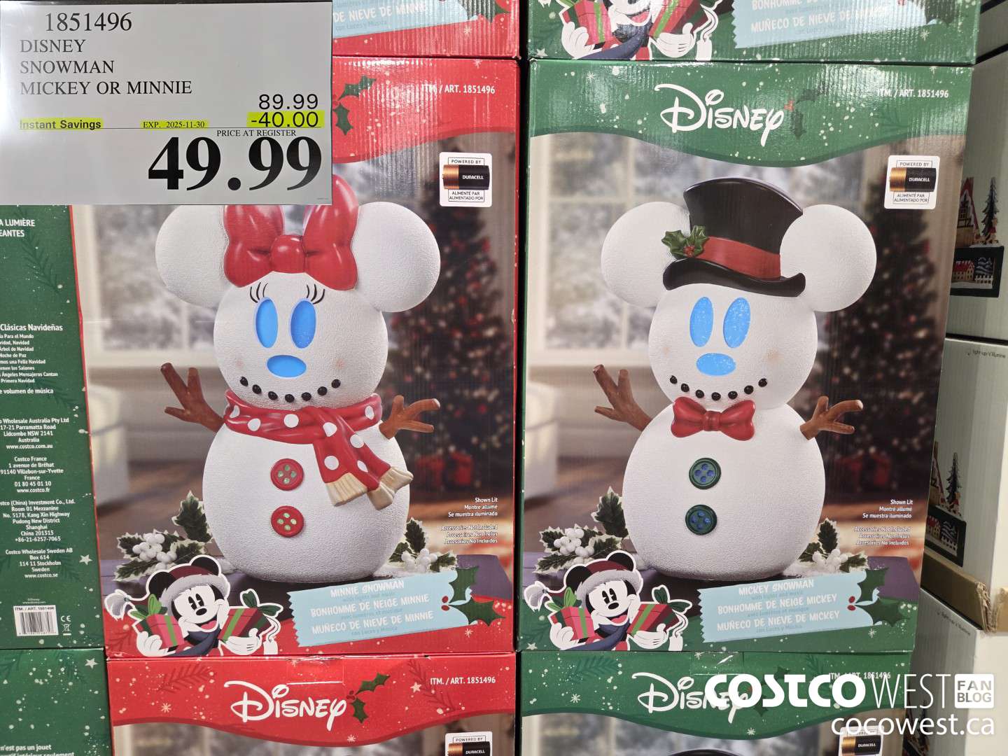1851496 DISNEY SNOWMAN MICKEY AND MINNIE ($40.00 INSTANT SAVINGS EXPIRES ON 2025-11-30) $49.99