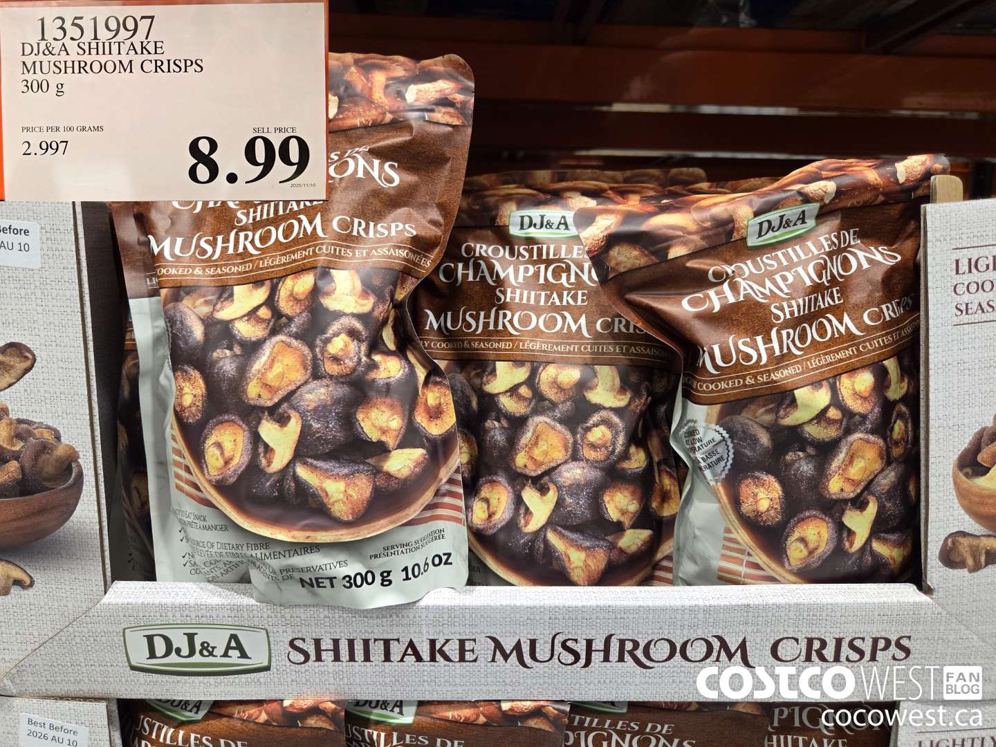 1351997 DJ&A SHITTAKE MUSHROOM CRISPS 300 g $8.99