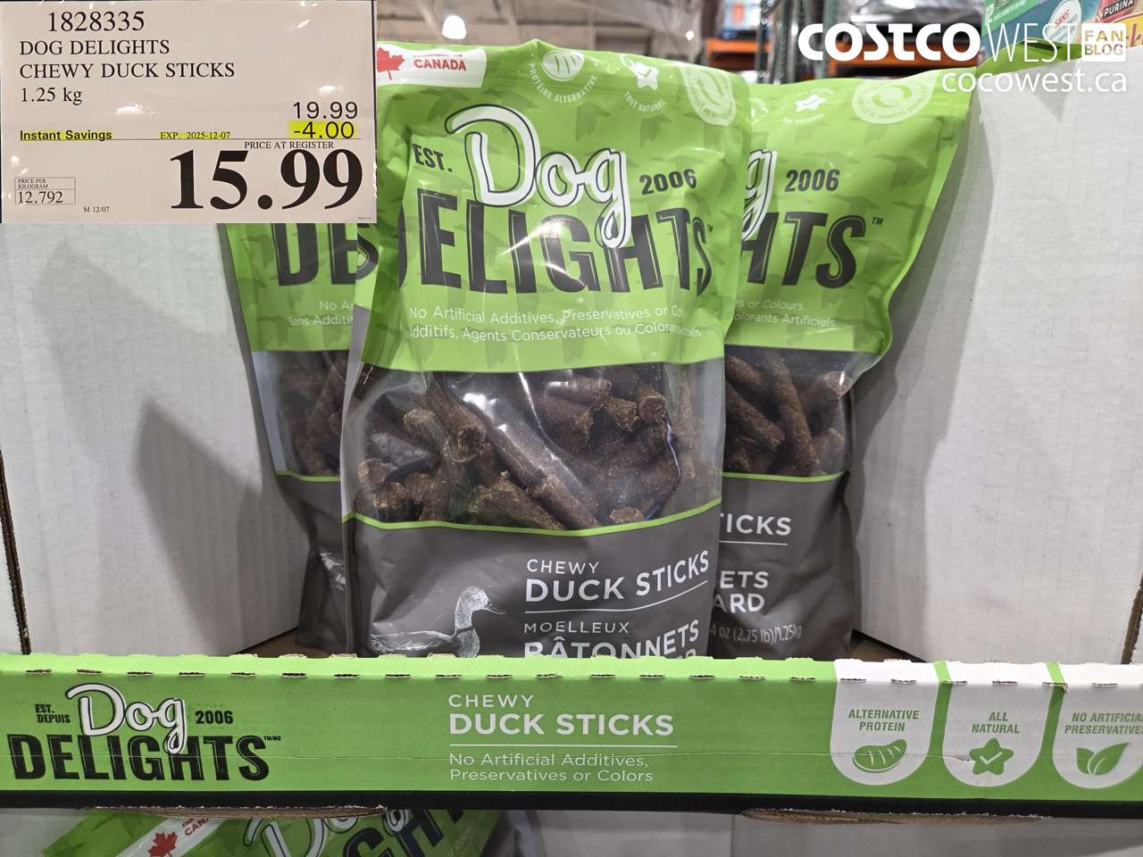 1828335 DOG DELIGHTS CHEWY DUCK STICKS 1.25 kg ($4.00 INSTANT SAVINGS EXPIRES ON 2025-12-07) $15.99