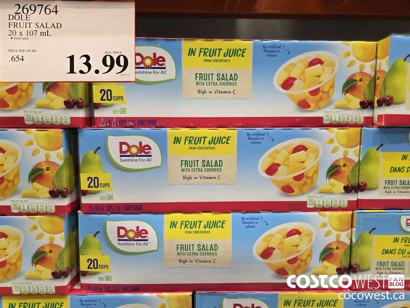 269764 DOLE FRUIT SALAD 20 x 107 mL $13.99