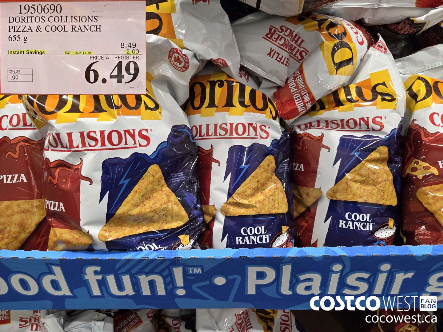 1950690 DORITOS COLLISIONS PIZZA & COOL RANCH 655G ($2.00 INSTANT SAVINGS EXPIRES ON 2025-11-30) $6.49