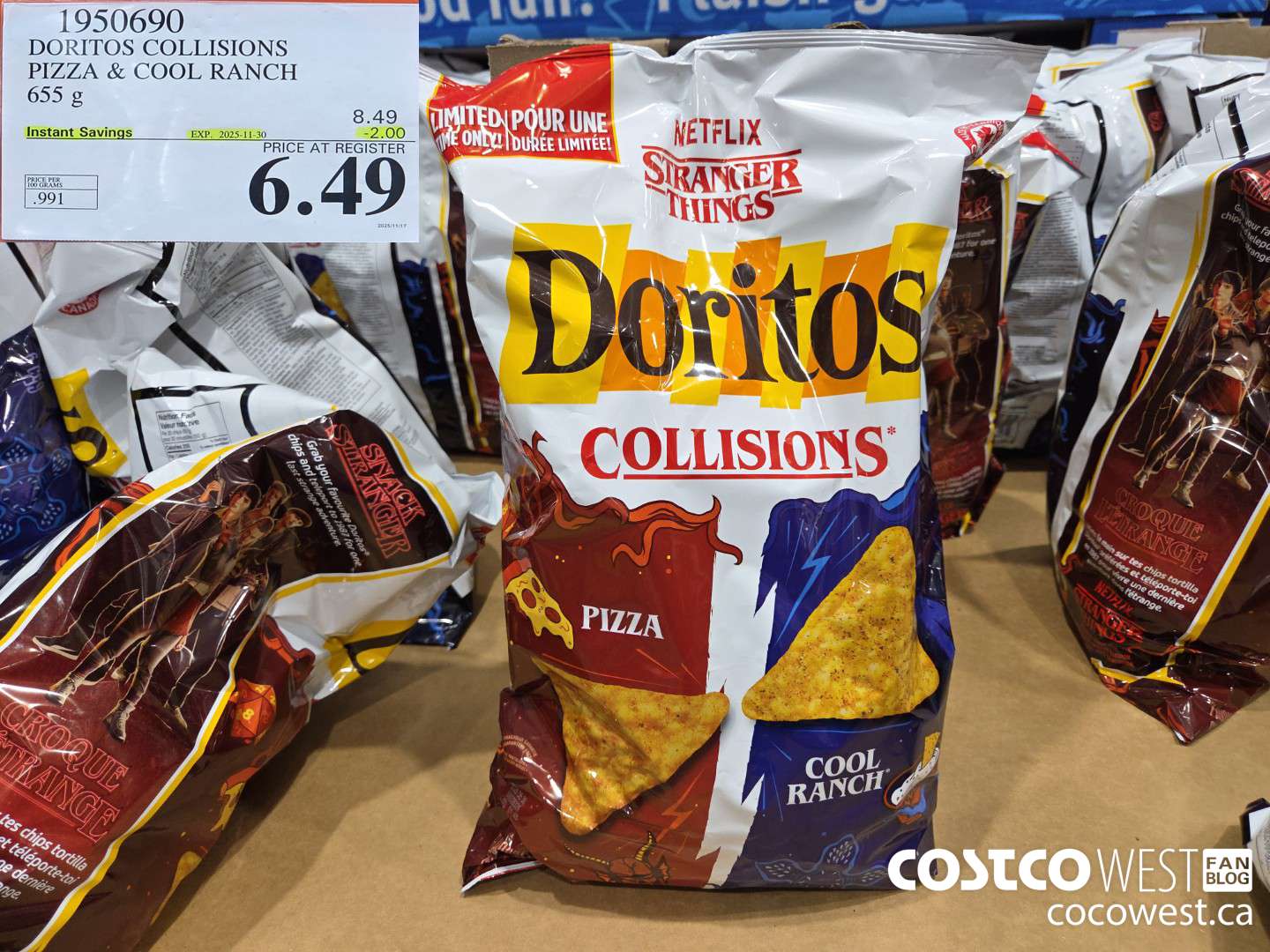 1950690 DORITOS COLLISIONS PIZZA & COOL RANCH 655G ($2.00 INSTANT SAVINGS EXPIRES ON 2025-11-30) $6.49