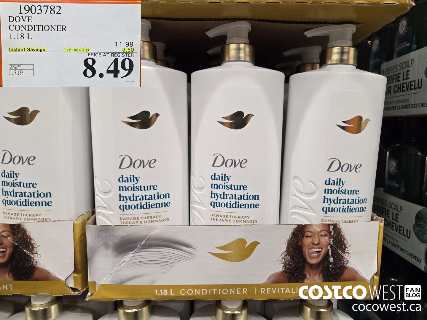 1903782 DOVE CONDITIONER 1.18L ($3.50 INSTANT SAVINGS EXPIRES ON 2025-11-23) $8.99
