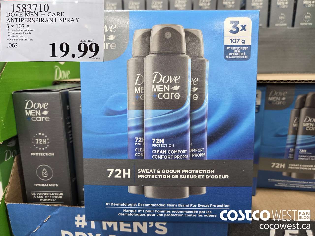 1583710 DOVE MEN + CARE ANTIPERSPIRANT SPRAY 3 x 107 g $19.99