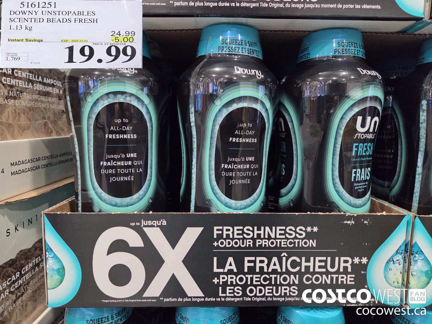 5161251 DOWNY UNSTOPPABLES IN-WASH SCENT BOOSTER 1131 g ($5.00 INSTANT SAVINGS EXPIRES ON 2025-11-23) $19.99