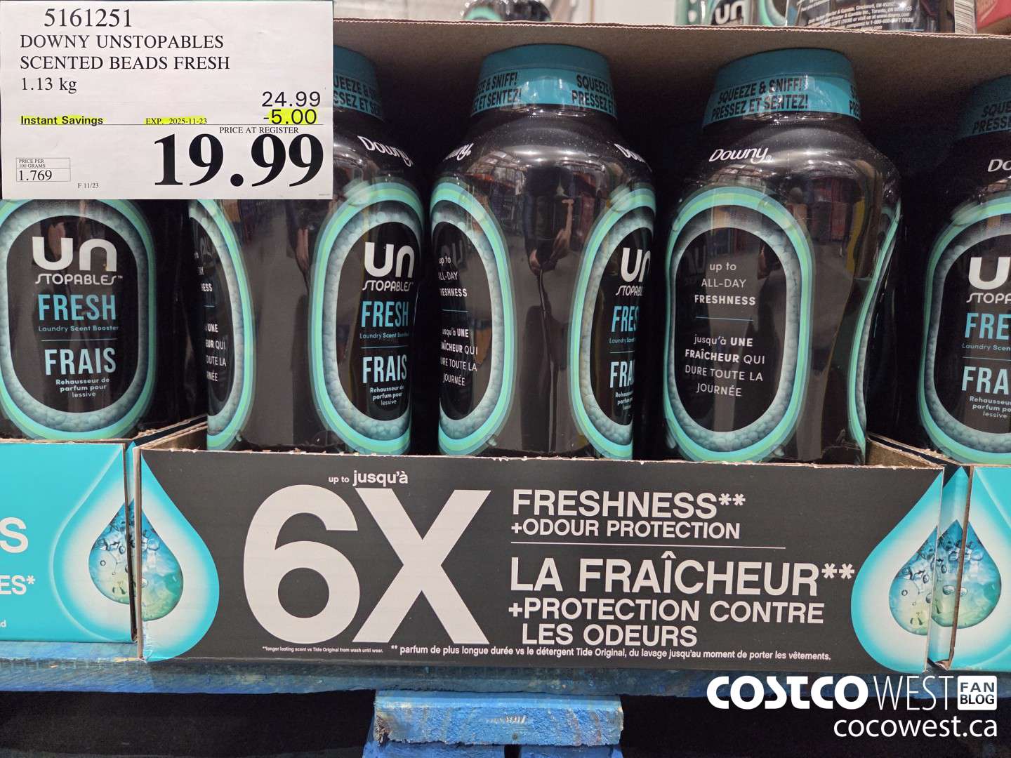 5161251 DOWNY UNSTOPPABLES IN-WASH SCENT BOOSTER 1131 g ($5.00 INSTANT SAVINGS EXPIRES ON 2025-11-23) $19.99