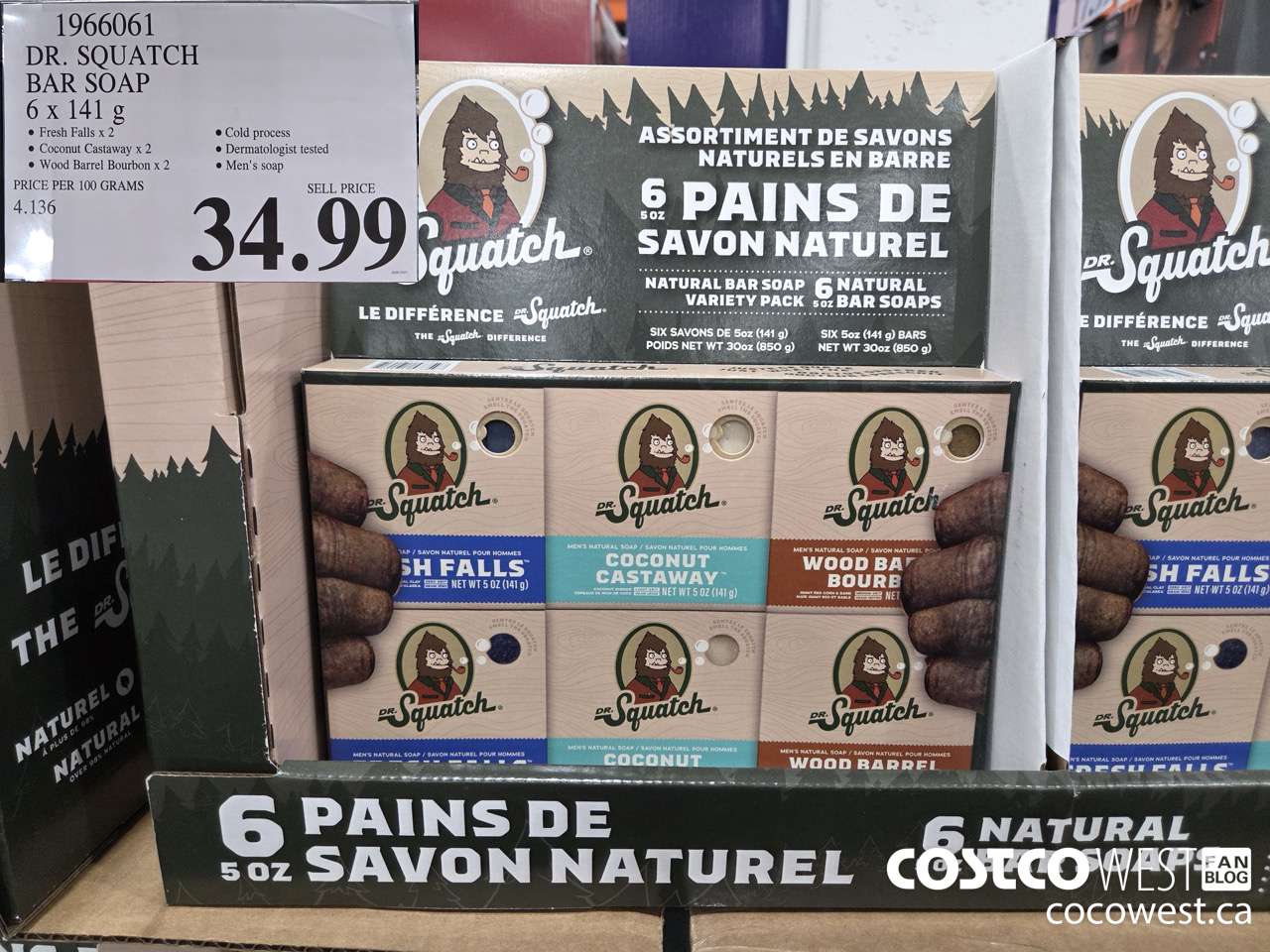 1966061 DR. SQATCH BAR SOAP 6 X 141G $34.99