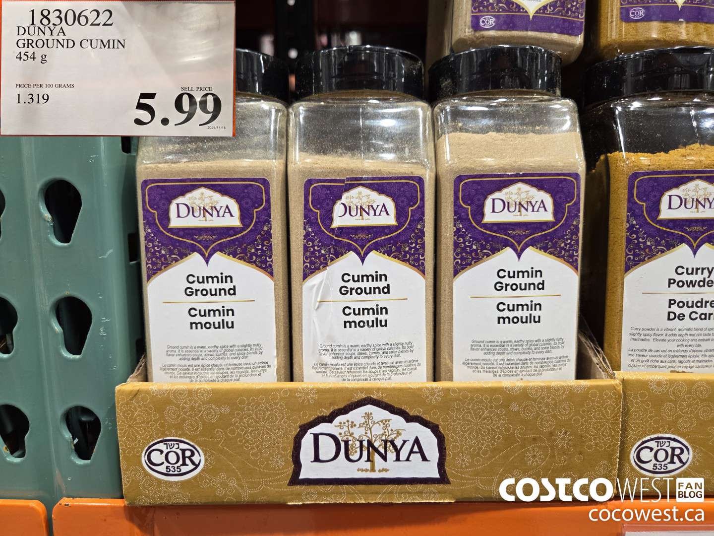 1830622 DUNYA GROUND CUMIN 454G $5.99