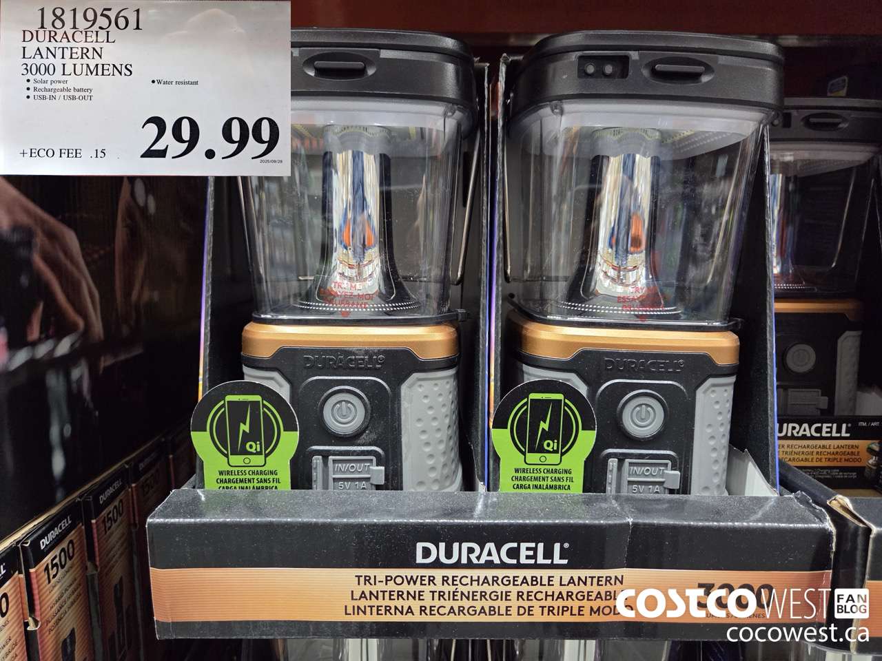 1819561 DURACELL LANTERN 3000 LUMENS $29.99