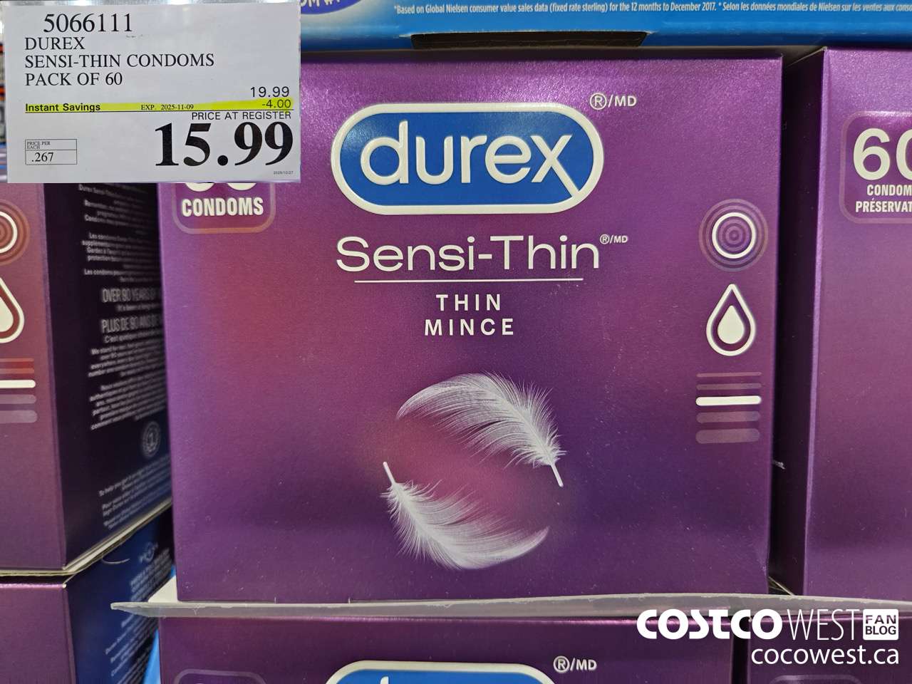 5066111 DUREX SENSI-THIN CONDOMS BOX OF 60 ($4.00 INSTANT SAVINGS EXPIRES ON 2025-11-09) $15.99