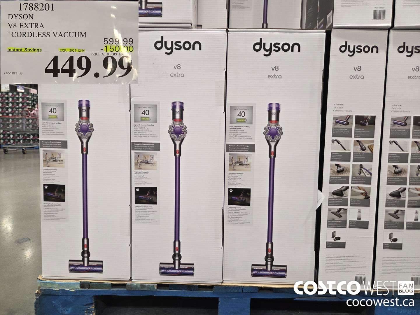1788201 DYSON V8 EXTRA CORDLESS VACUUM ($150.00 INSTANT SAVINGS EXPIRES ON 2025-12-04) $449.99