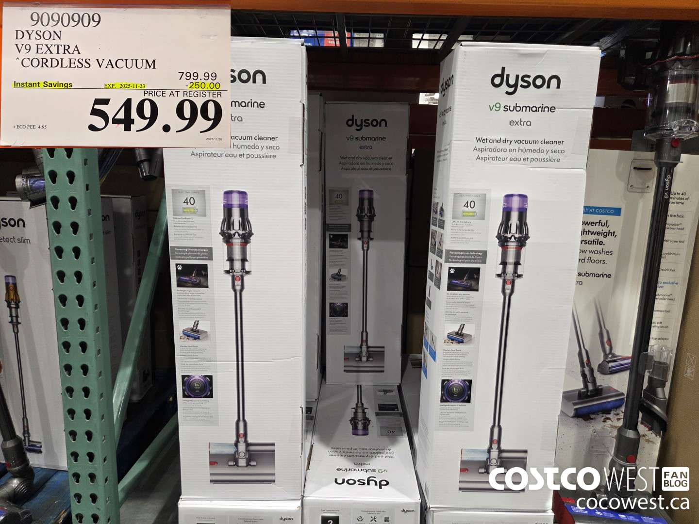 9090909 DYSON V9 EXTRA CORDLESS VACUUM ($250.00 INSTANT SAVINGS EXPIRES ON 2025-11-23) $549.99