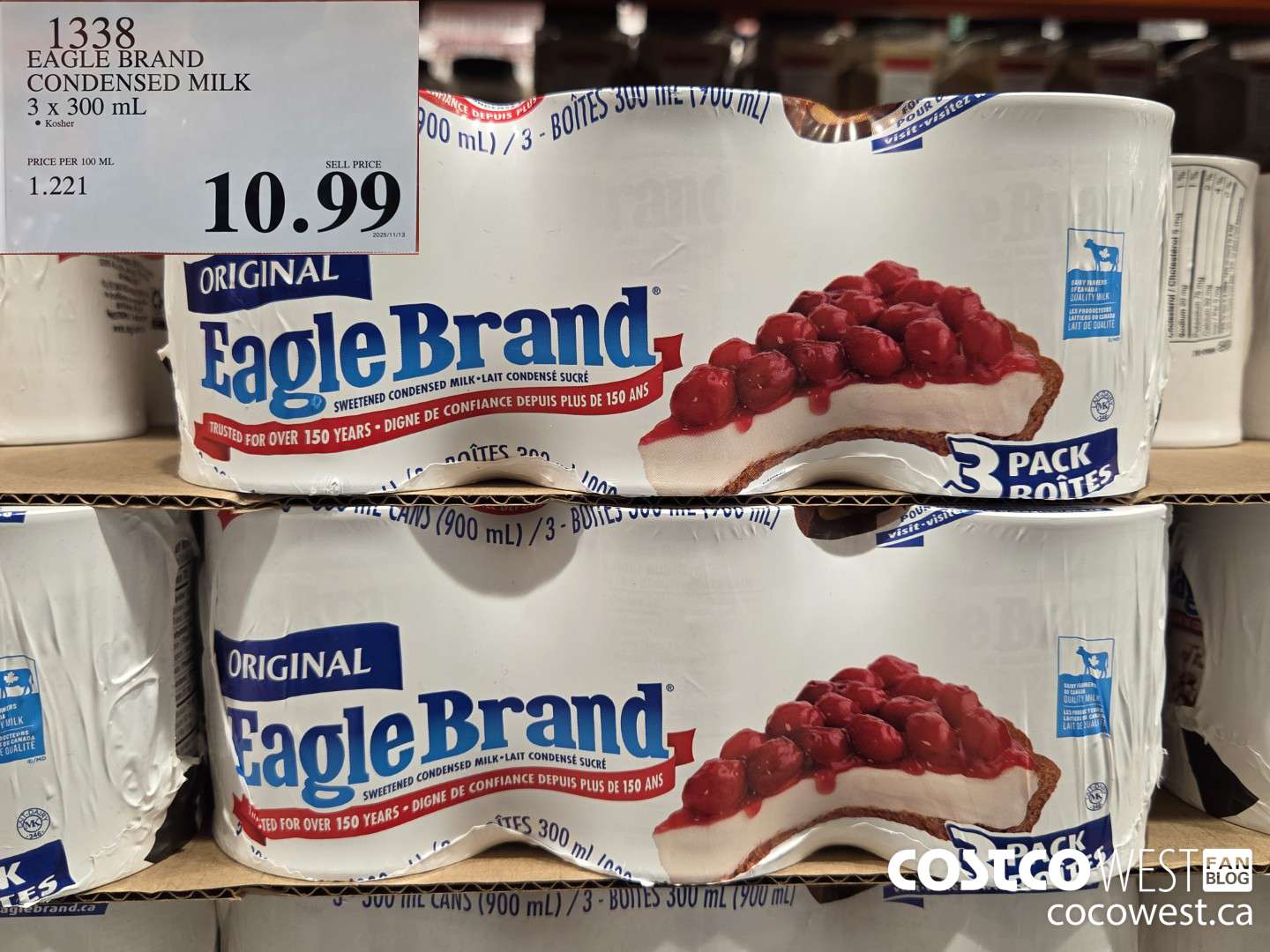 1338 EAGLE BRAND CONDENSED MILK 3 X 300 mL $10.99