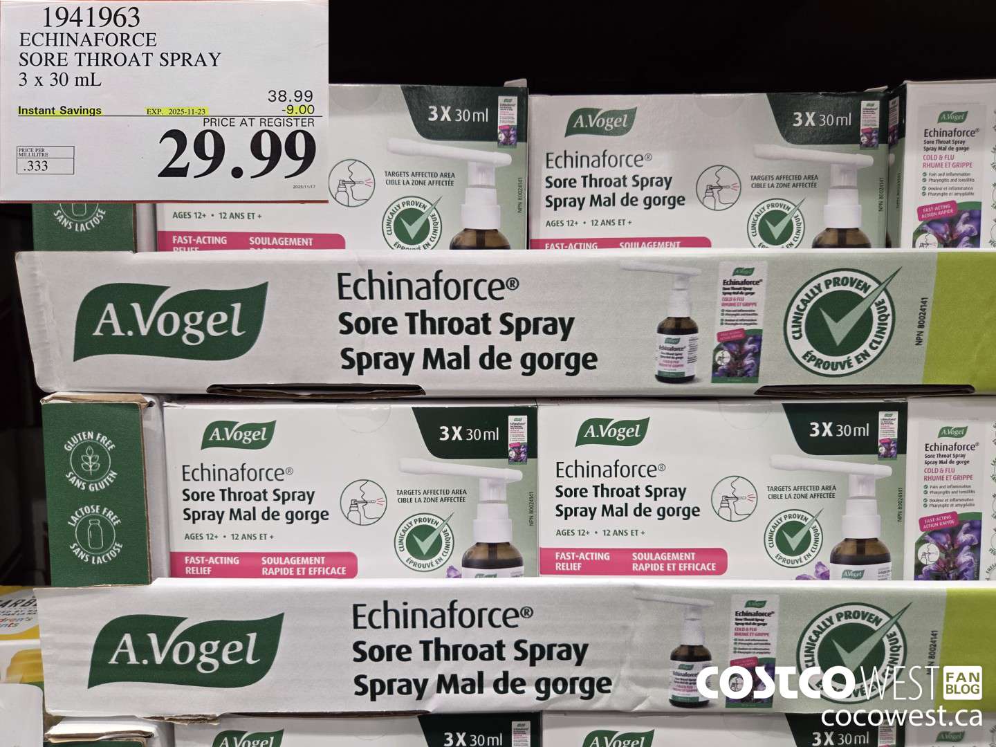 1941963 ECHINAFORCE SORE THROAT SPRAY 3 X 30ML ($9.00 INSTANT SAVINGS EXPIRES ON 2025-11-23) $29.99