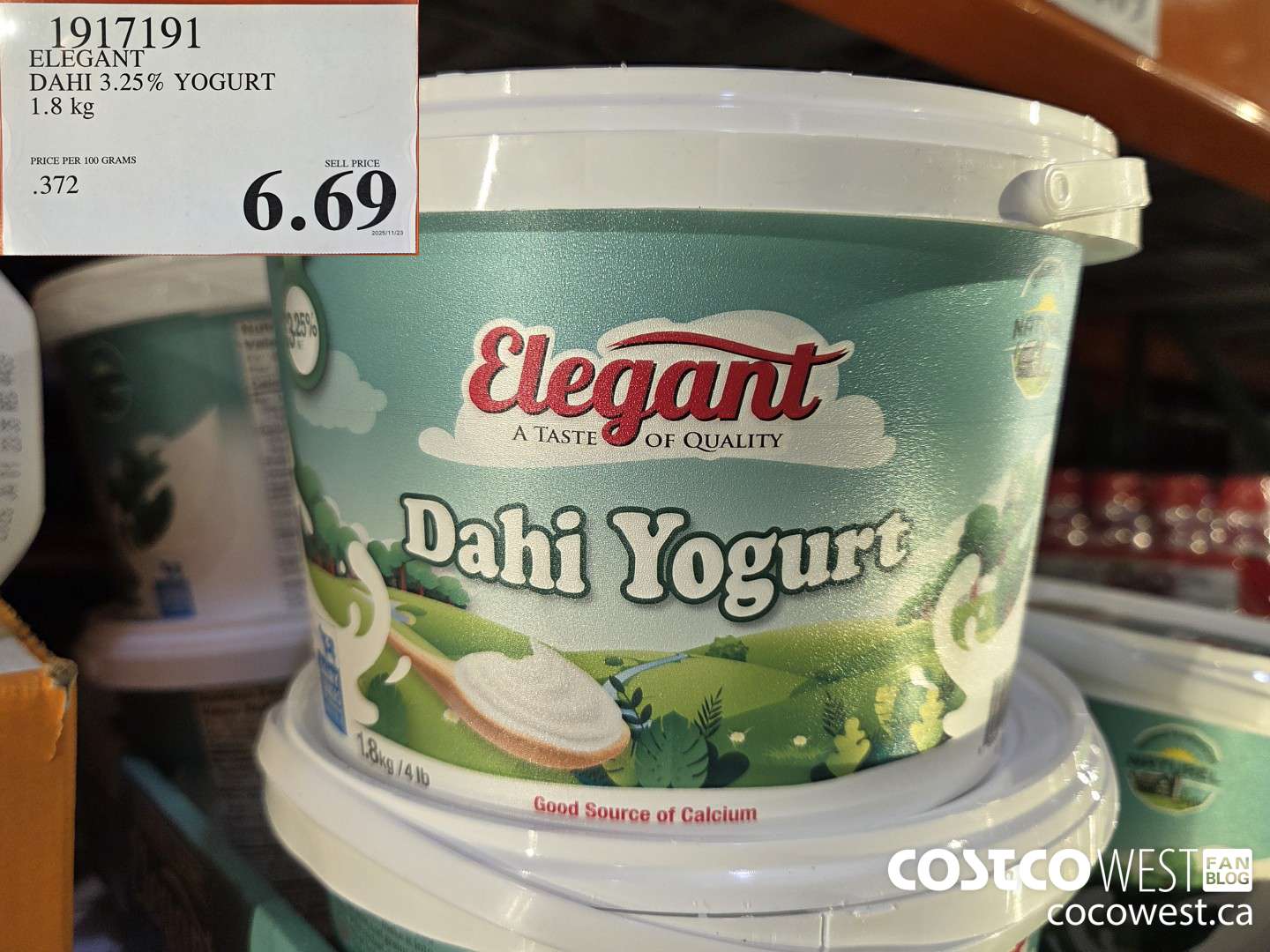1917191 ELEGANT DAHI 3.25% YOGURT 1.8 kg $6.69