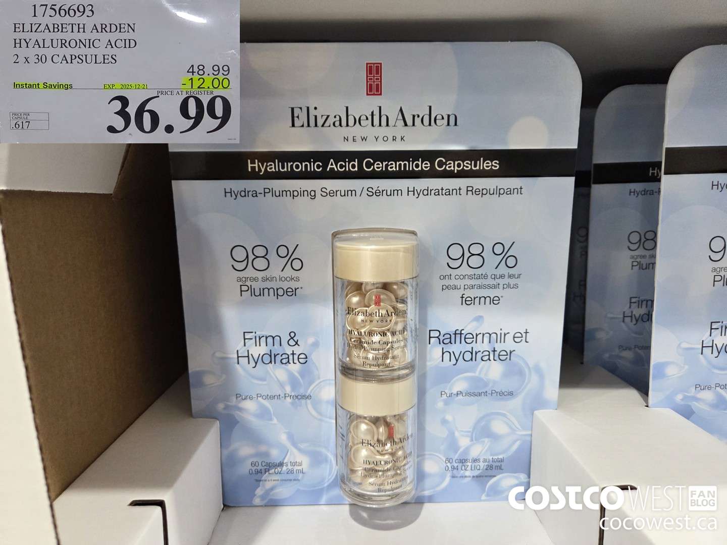 1756693 ELIZABETH ARDEN HYALURONIC ACIDE 2 X 30 CAPSULES ($12.00 INSTANT SAVINGS EXPIRES ON 2025-12-21) $36.99