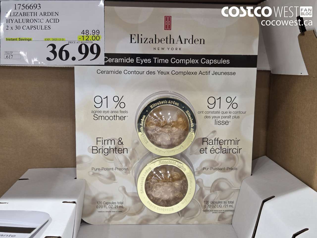 1756693 ELIZABETH ARDEN HYALURONIC ACIDE 2 X 30 CAPSULES ($12.00 INSTANT SAVINGS EXPIRES ON 2025-12-21) $36.99
