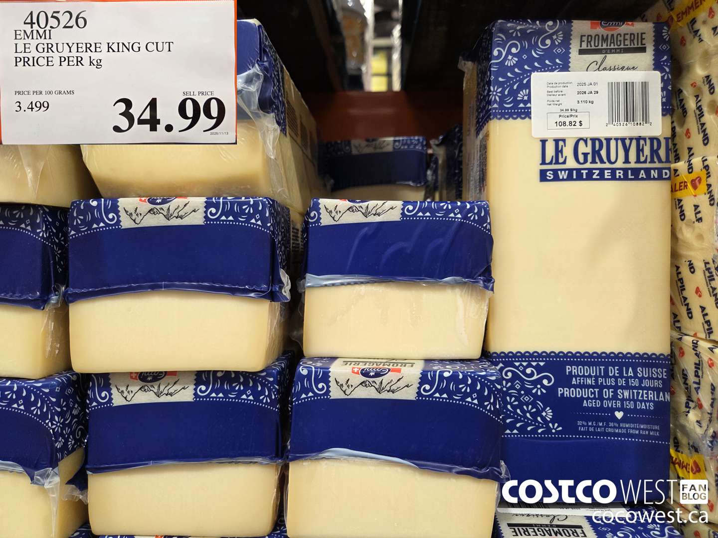 40526 EMMI LE GRUYERE KING CUT PRICE PER kg $34.99