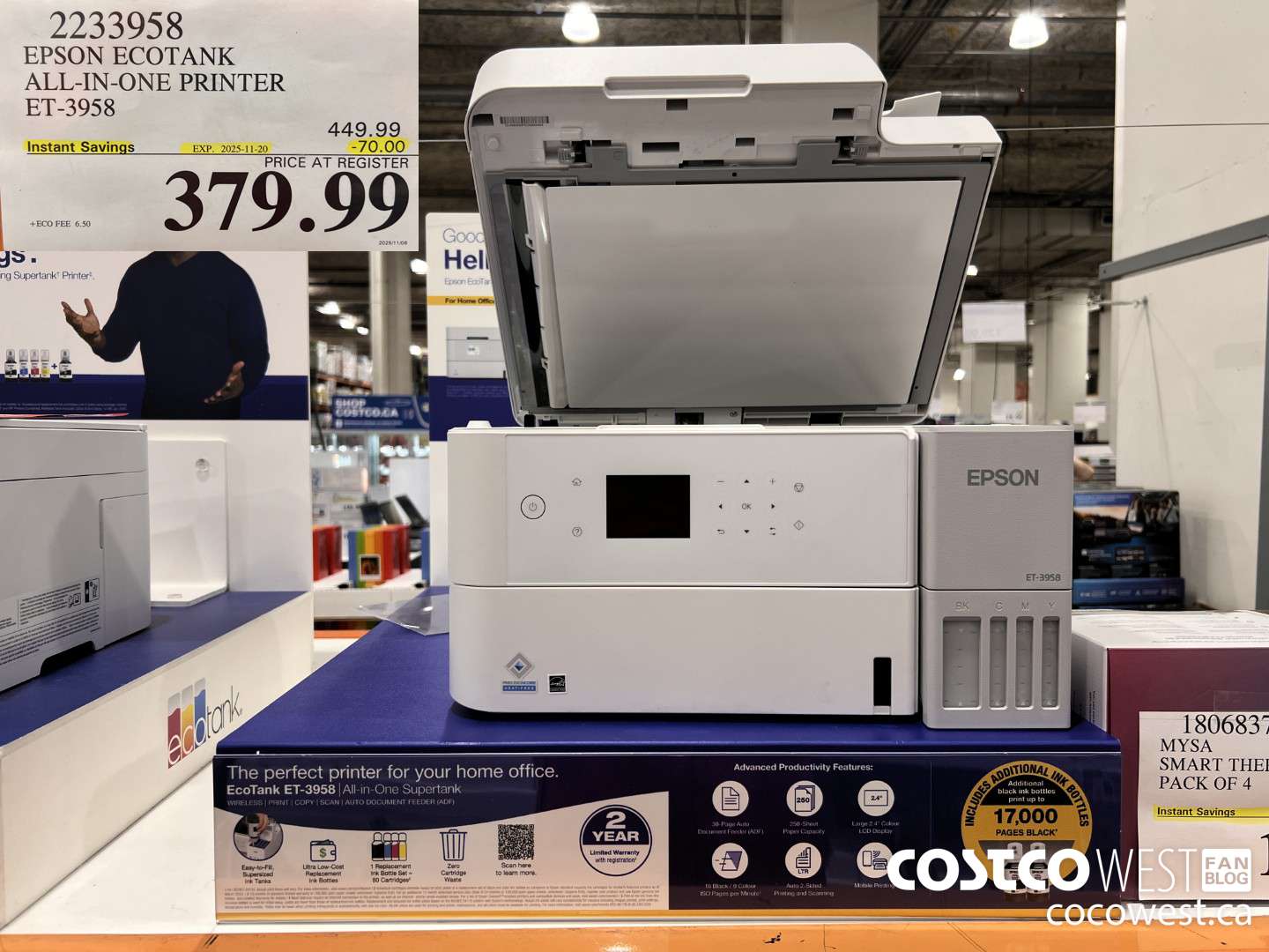 2233958 EPSON ECOTANK ALL-IN-ONE PRINTER ET-3958 ($70.00 INSTANT SAVINGS EXPIRES ON 2025-11-20) $379.99