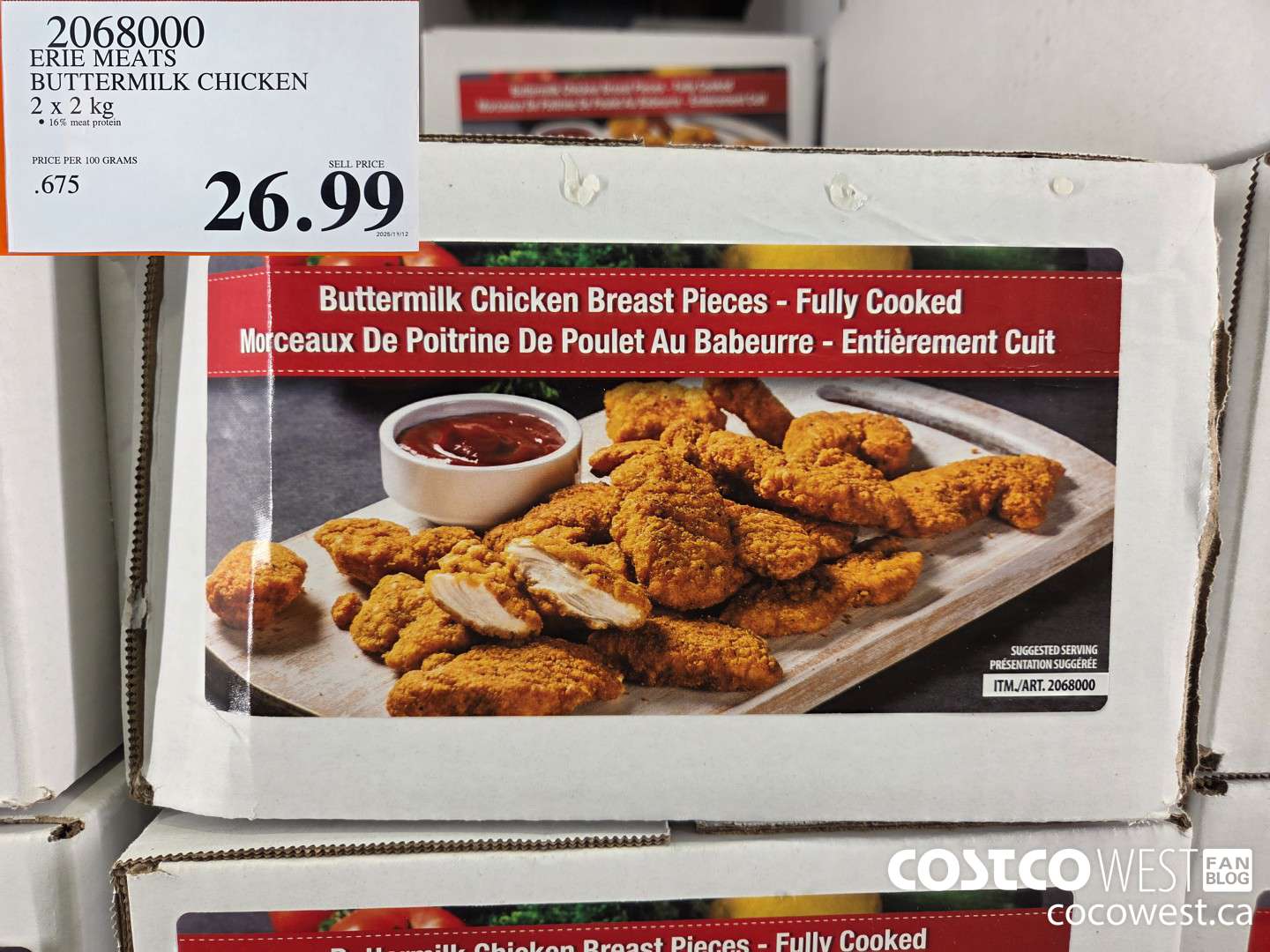 2068000 ERIE MEATS BUTTERMILK CHICKEN 2 x 2 kg $26.99