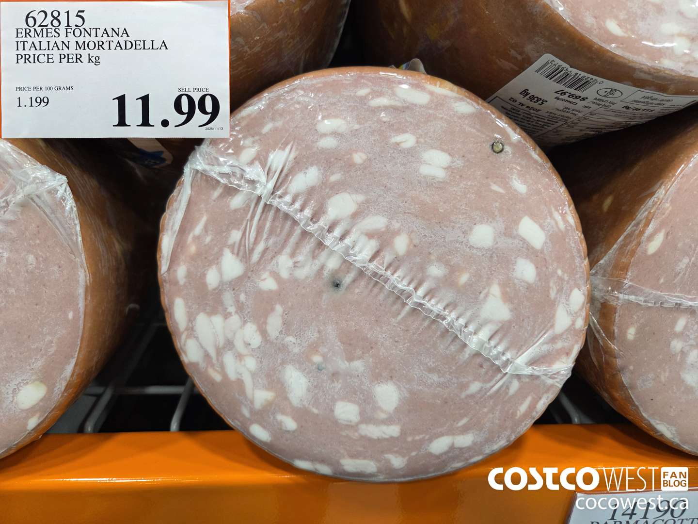 62815 ERMES FONTANA ITALIAN MORTADELLA PRICE PER kg $11.99