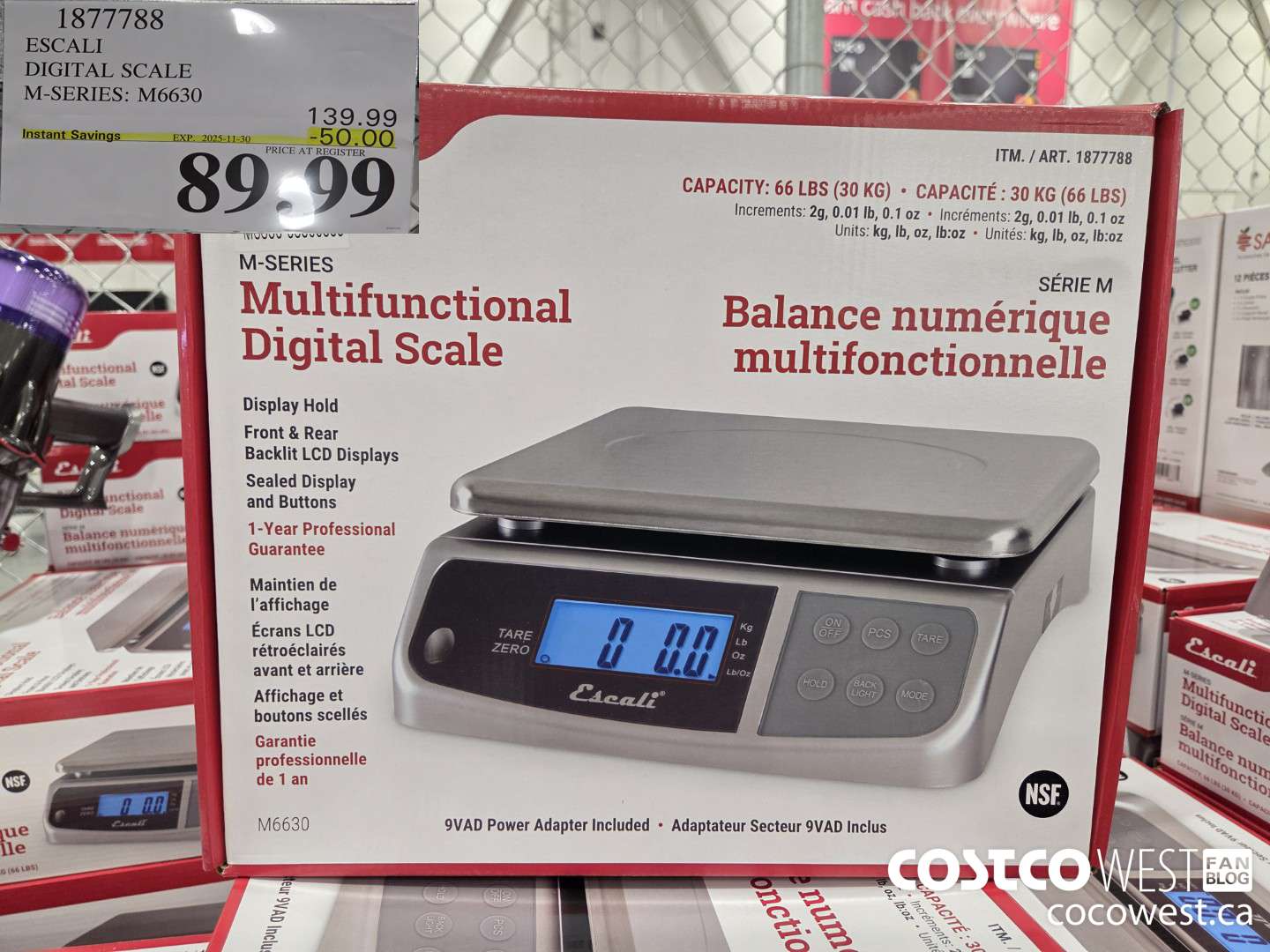 1877788 ESCALI DIGITAL SCALE M-SERIES: M6630 ($50.00 INSTANT SAVINGS EXPIRES ON 2025-11-30) $89.99