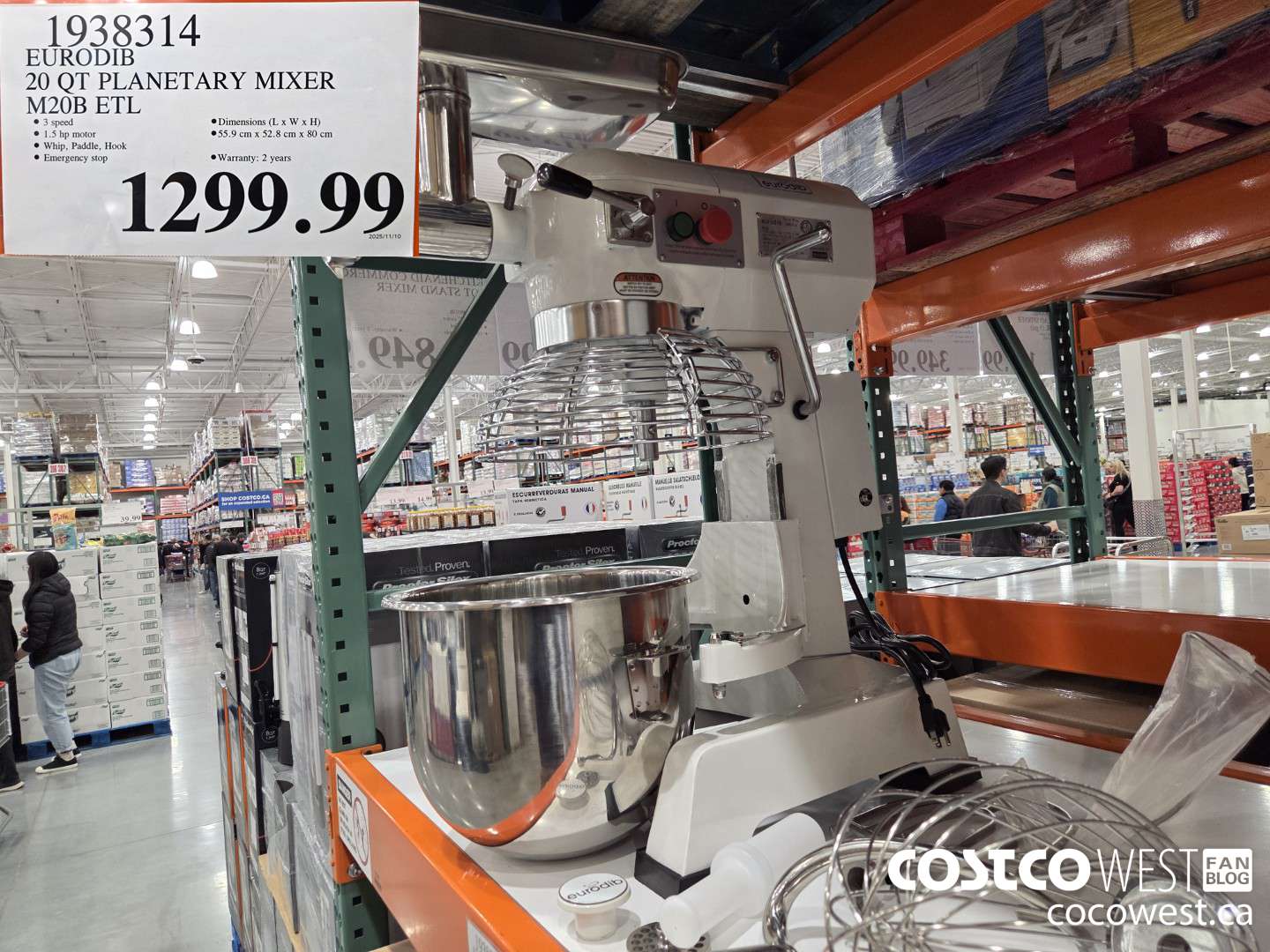 1938314 EURODIB 20 QT PLANETARY MIXER M20B ETL $1299.99