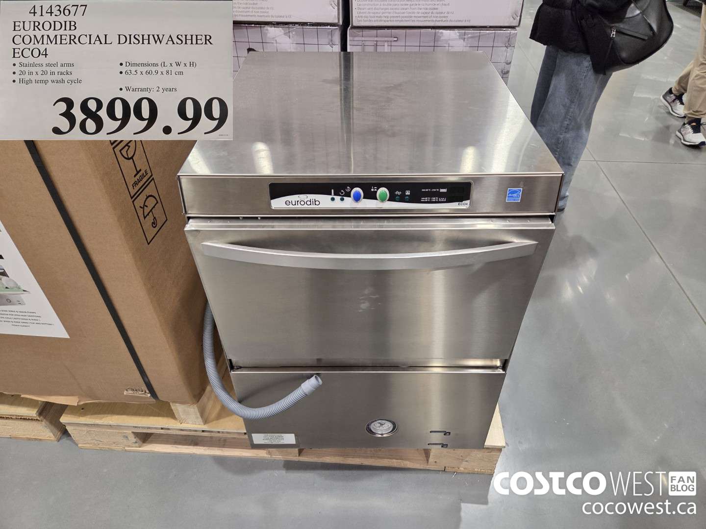 4143677 EURODIB COMMERCIAL DISHWASHER ECO4 $38.99