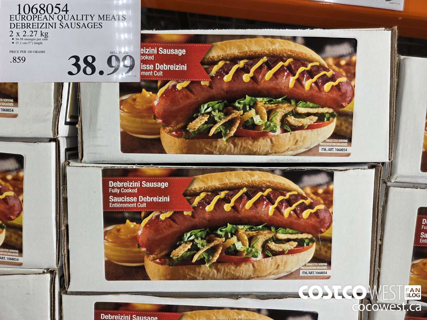 1068054 EUROPEAN QUALITY MEATS DEBREIZINI SAUSAGES 2 x 2.27 kg $38.99