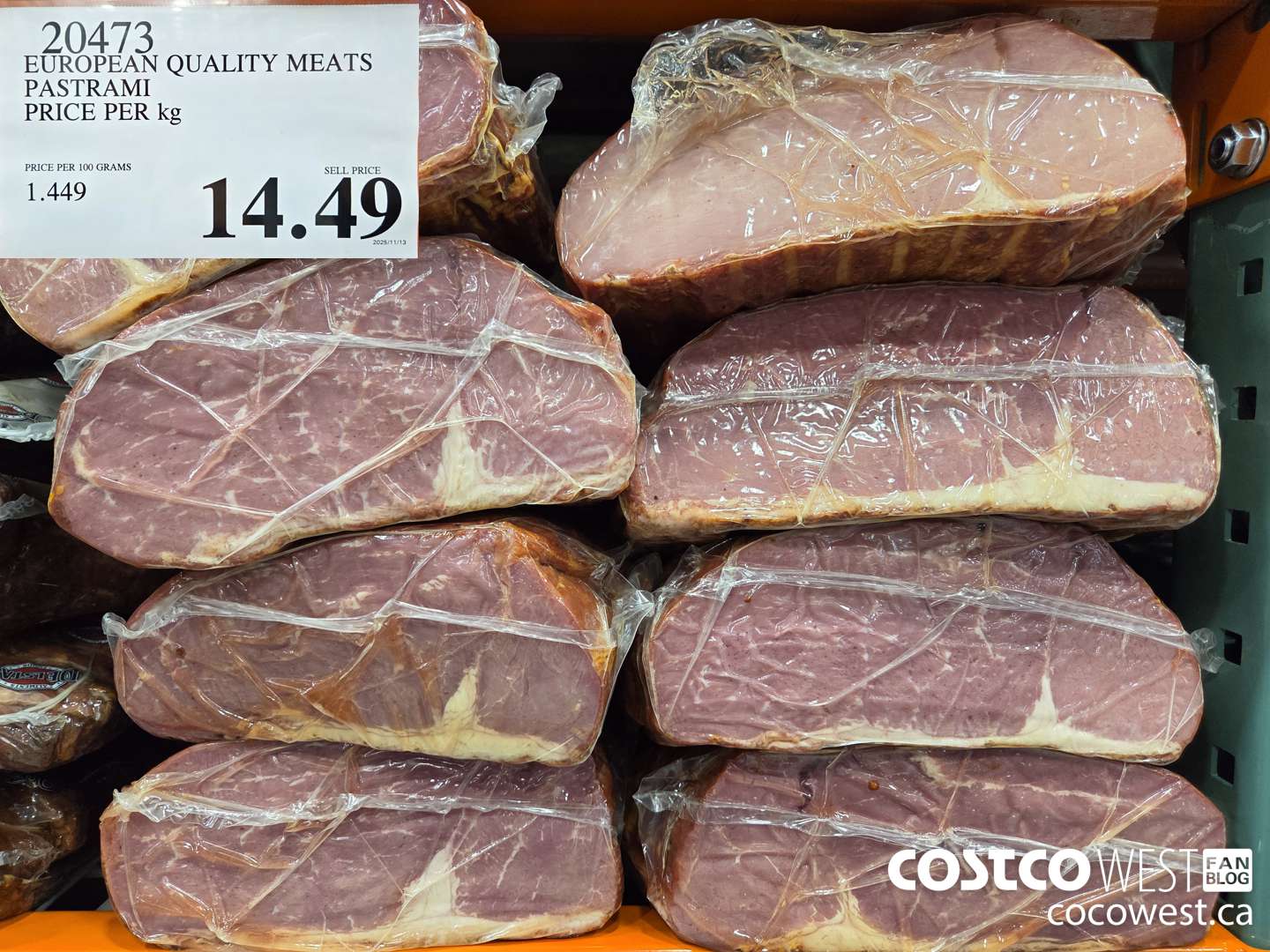20473 EUROPEAN QUALITY MEATS PASTRAMI PRICE PER kg $14.49