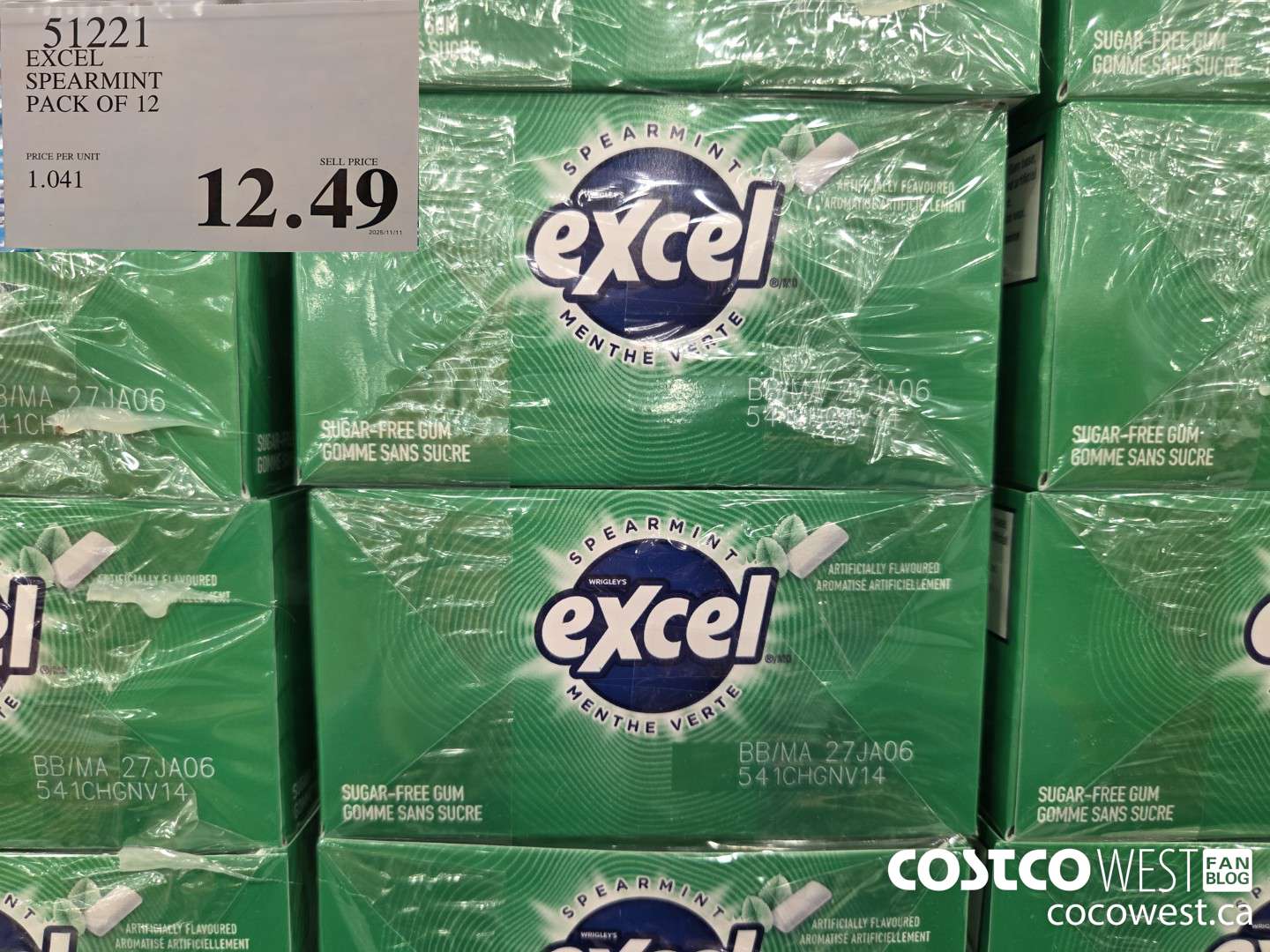 51221 EXCEL SPEARMINT PACK OF 32 $12.49
