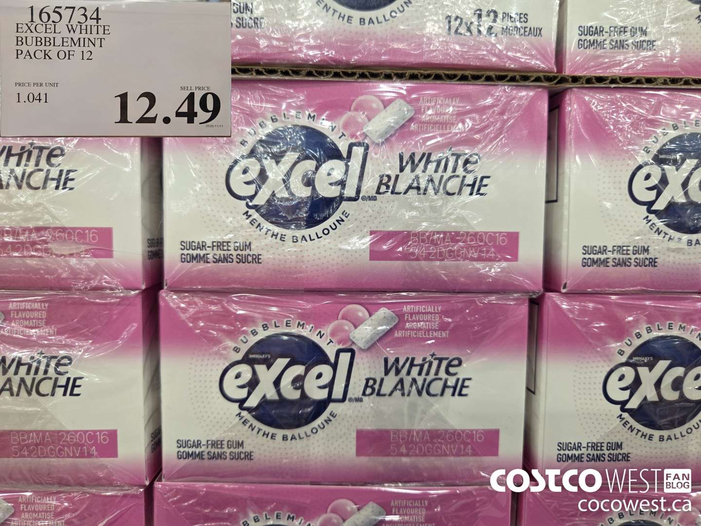165734 EXCEL WHITE BUBBLEMINT PACK OF 12 $12.49