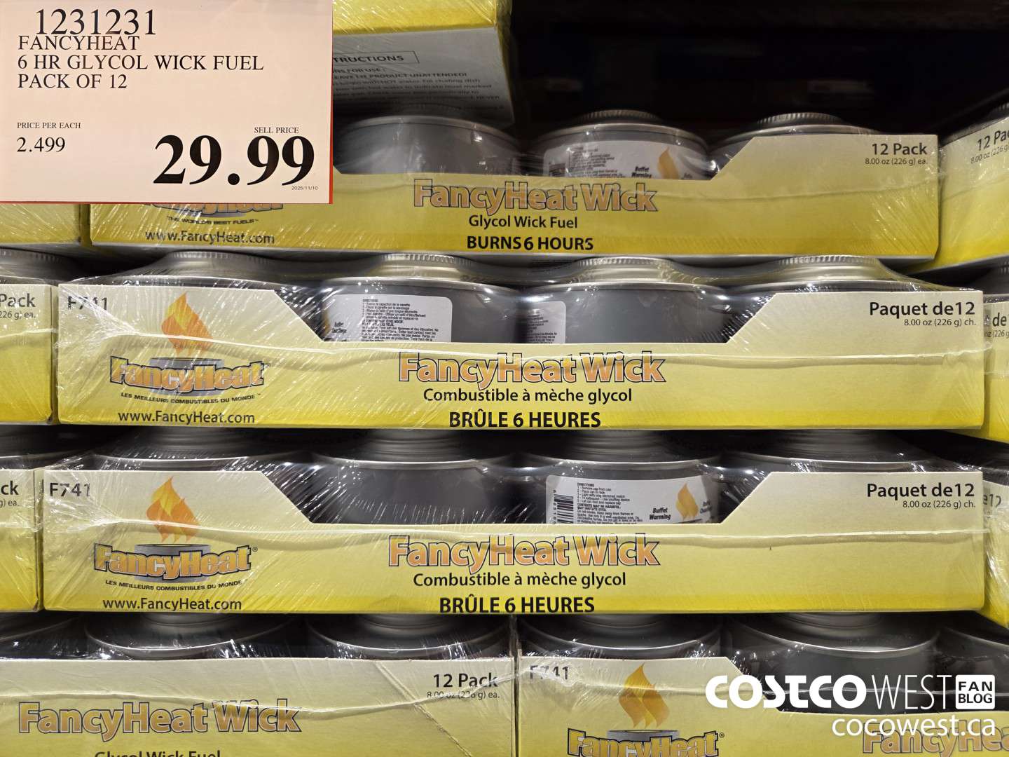 1231231 FANCYHEAT 6 HR GLYCOL WICK FUEL PACK OF 12 $29.99