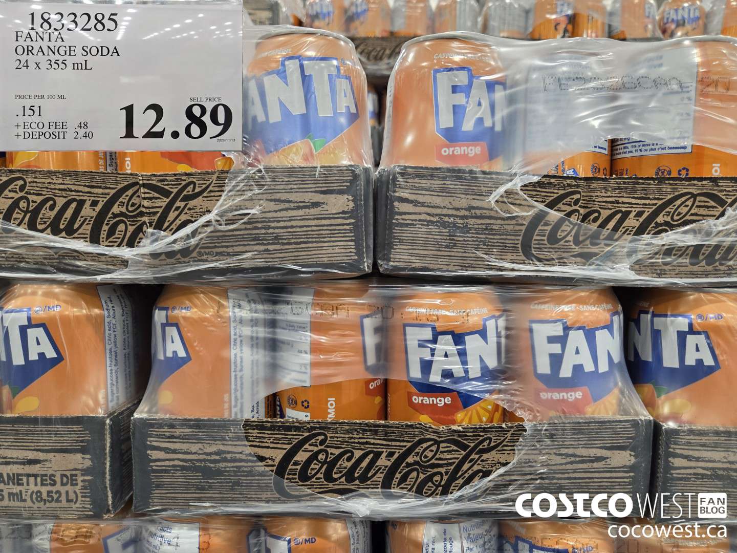 1833285 FANTA ORANGE SODA 24 x 355 mL $12.89