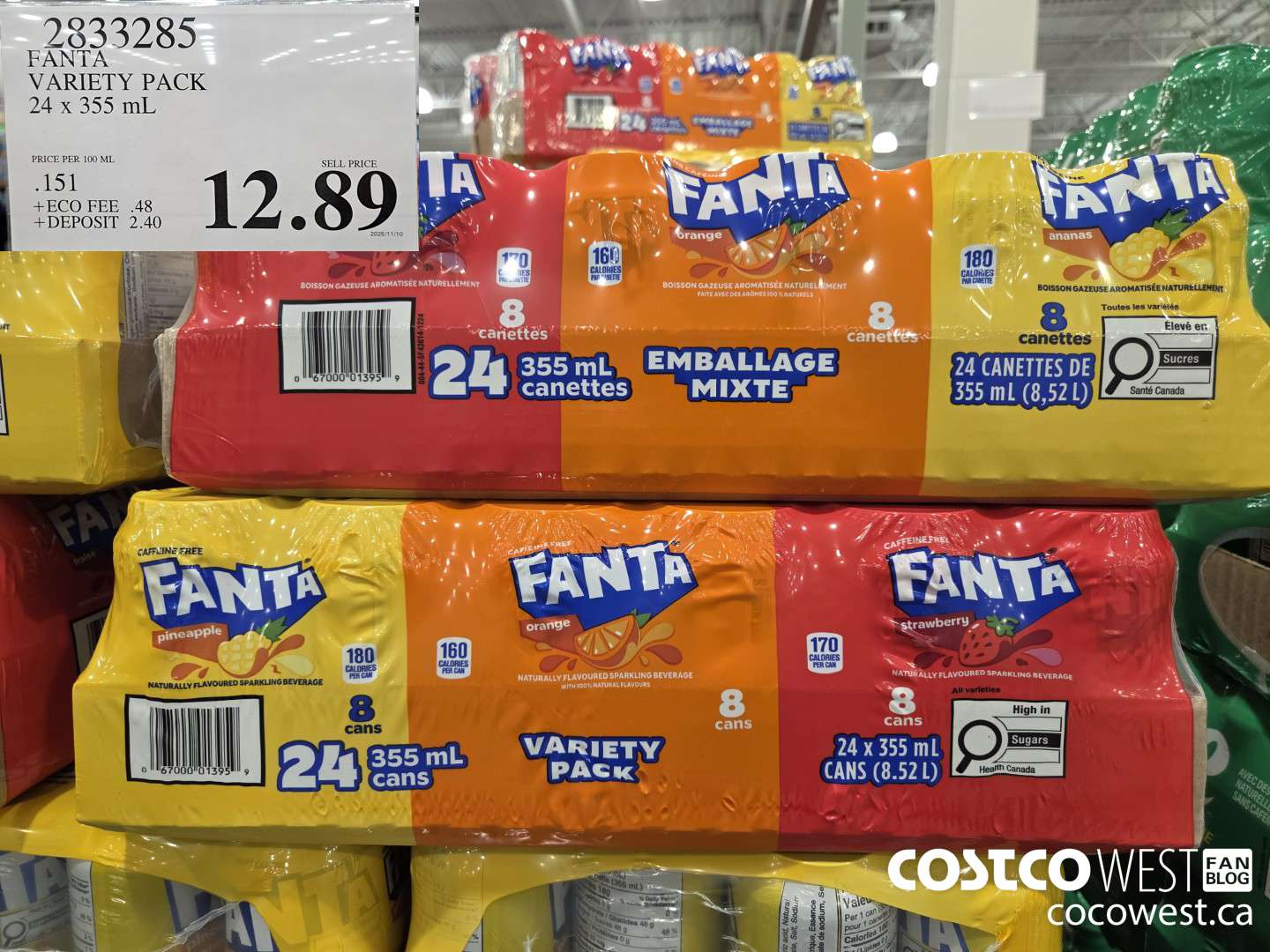 2833285 FANTA VARIETY PACK 24 x 355 mL $12.89