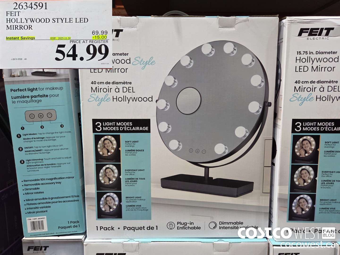 2634591 FEIT HOLLYWOOD STYLE LED MIRROR ($15.00 INSTANT SAVINGS EXPIRES ON 2025-11-30) $54.99