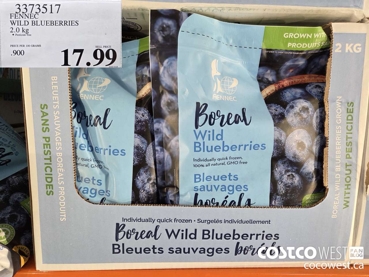 3373517 FENNEC WILD BLUEBERRIES 2.0KG $17.99